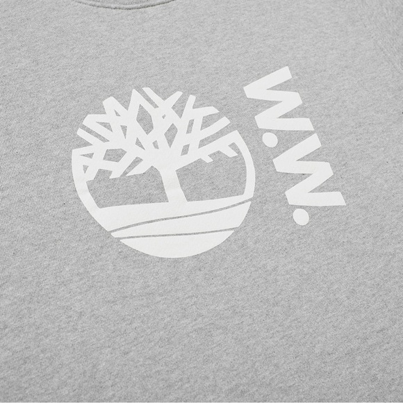 🔥SOLD OUT TIMBERLAND X WOOD WOOD CREW SWEAT SHIRT HEATHER GRAY GREY Size: Large🔥 - Picture 3 of 6
